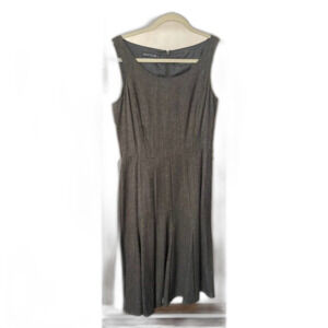 Lafayette 148 Dress Women size 4 Fit & Flare Grey with Shin Wool Blend